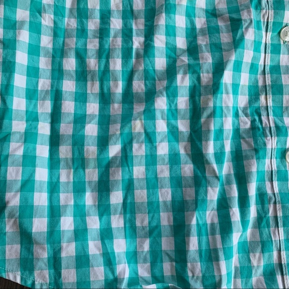 Vineyard Vines Plaid Button Down Turquoise Sz 10 - Picture 2 of 4